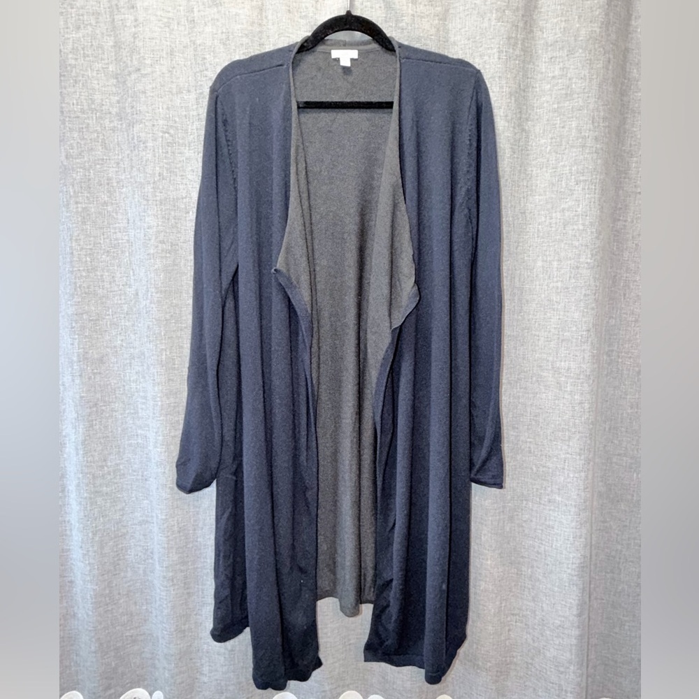 J. Jill Blue Open-Front Cardigan Large